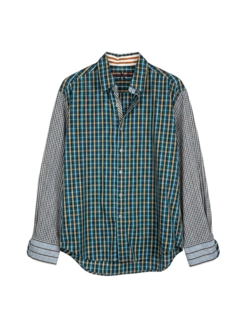 Robert Graham X Collection Plaid Button-Up Dress Shirt Men's Large Blue
